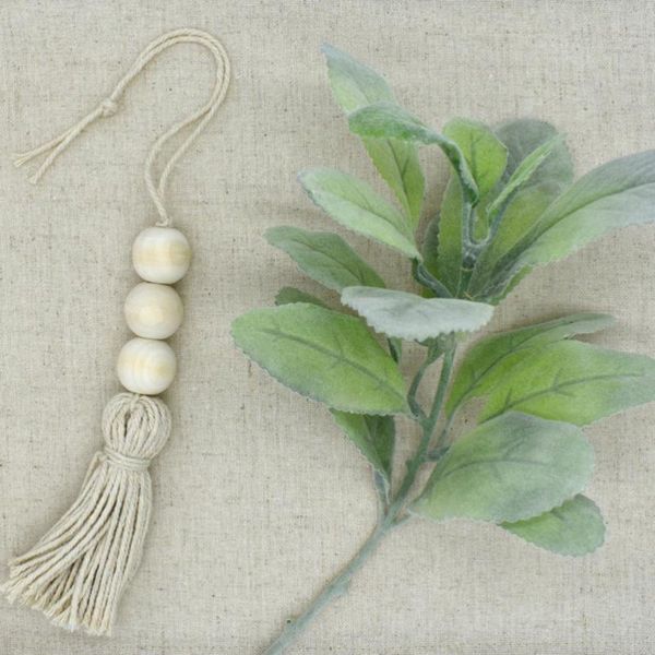 

2pc cotton line tassel wood beads decor hanging handmade natural cotton rope wooden beads closet door handle decoration