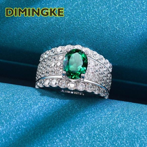 

cluster rings diminge 7*9mm emerald super flash ring 100%-s925 sterling silver women's jewelry party anniversary gift wholesale, Golden;silver