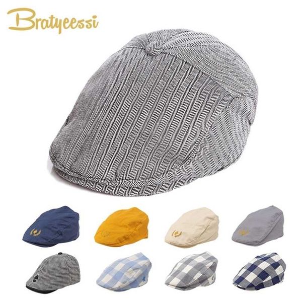 

fashion baby hat handsome cotton linen baby boy cap beret elastic kids hat baby accessories for 1-2 years 3 colors 211023, Yellow