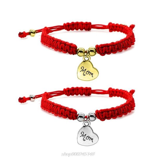

charm bracelets lucky kabbalah mom pendant red braided string mother's day jewelry f25 21 drop, Golden;silver