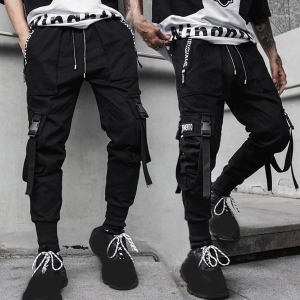 

men's pants thin jogging military men casual outdoor pant cargo work tracksuit trousers clothes 2021 summer spring plus size, Black