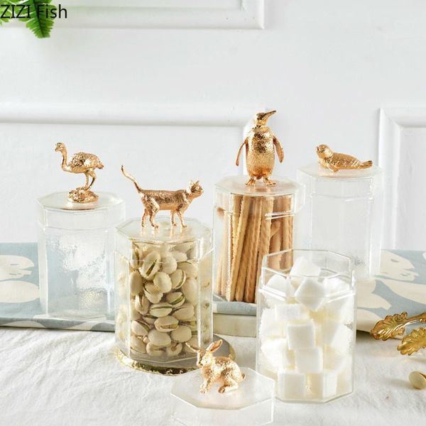 

storage bottles & jars nordic style creative glass tank with cover dried fruit tea sweets coffee tools domestic