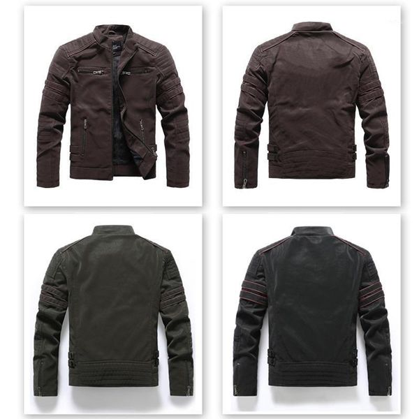 

men's jackets 2021 factory direct sale autumn winter matte leather fashion slim fit motorcycle tide brand ride biker retro coats, Black;brown