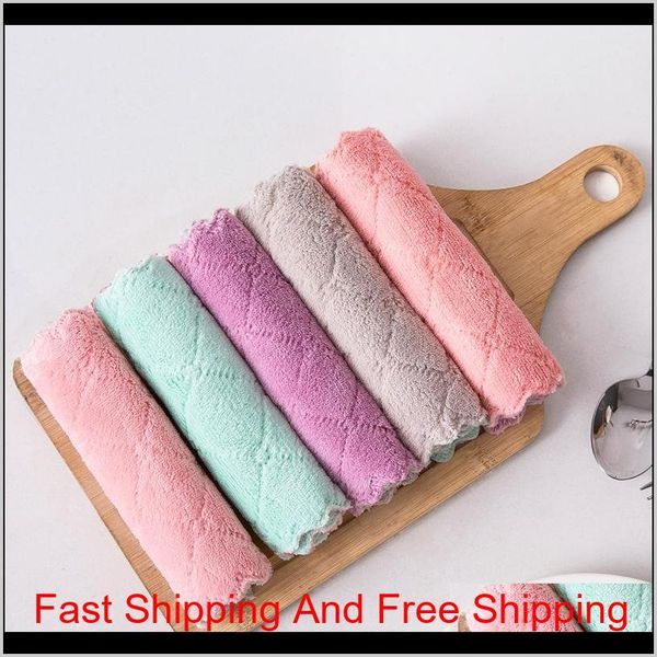 

thick coral velvet dish cloth clean cloth reusable scrub wash cloths home kitchen cleaning cloth qylasp petsyard