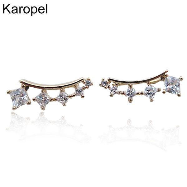 

stud s925 silver needle fashion earrings star lady shiny zircon exquisite all-match female jewelry, Golden;silver