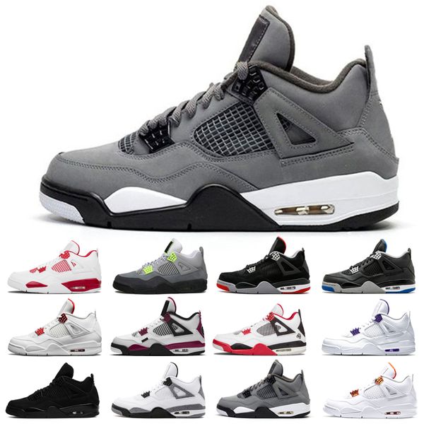 

2021 new basketball shoes 4s man cat taupe haze shimmer desert moss white oreo cement university blue sail pine green pure travis bred diy n