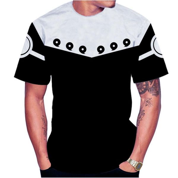 

men's t-shirts anime characters 3d printing t-shirt summer round neck loose casual short sleeve, White;black