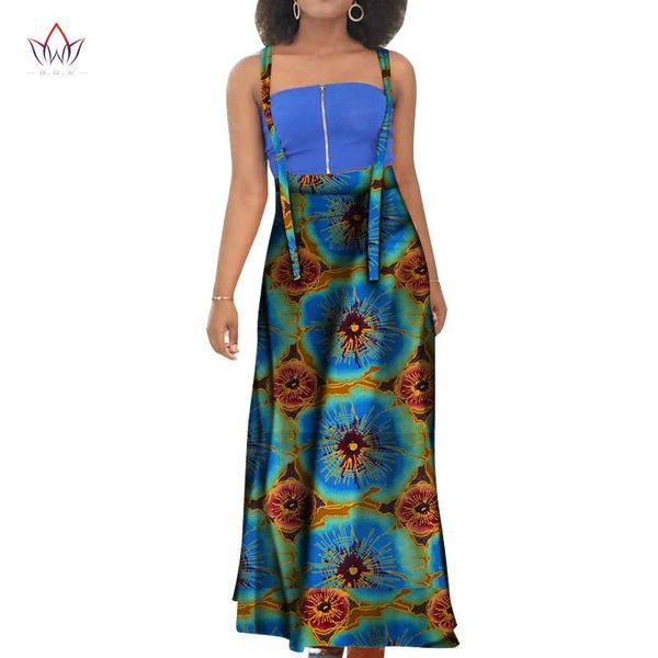 

ethnic clothing strap dress dashiki african dresses for women colorful daily wedding ankle-length zipper wy5519, Red