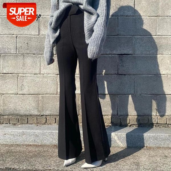 

weekeep black slim korean style flare pants fashion high waist vintage harajuku suit pants long trousers women capris streetwear #g40d, Black;white