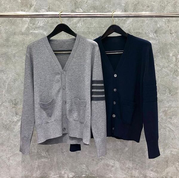 

men's sweaters 2021 fashion brand men women slim fit o-neck cardigan clothing solid striped wool winter casual coat ins, White;black
