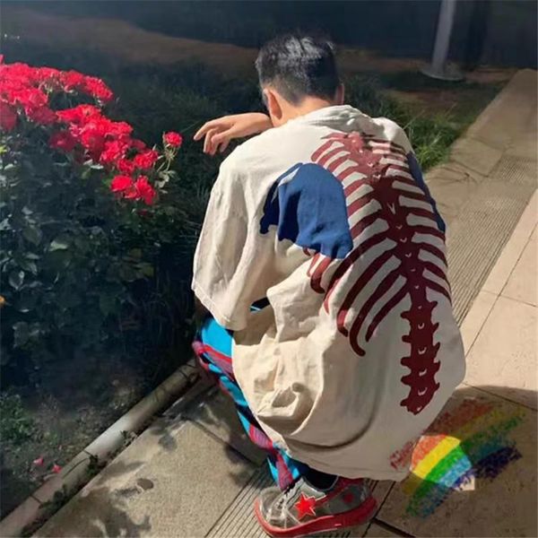 

oversize kapital t shirt men women hip-hop kapital t-shirt tees, White;black