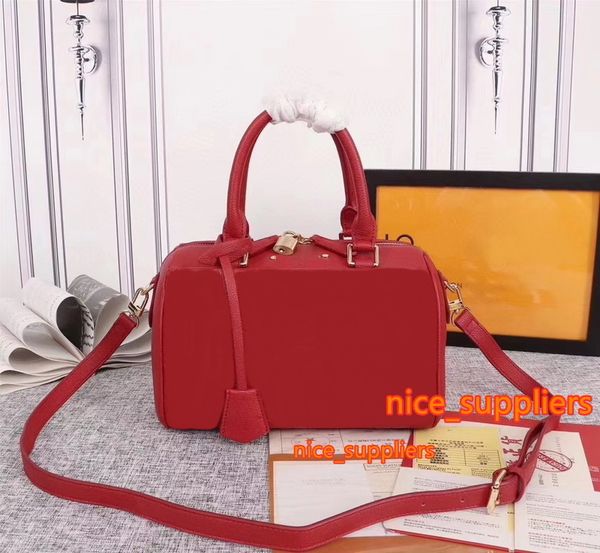 

famous brand women genuine leather messenger bags 25cm handbags pillow bags cx#137 with straps wallets 2020, Red;black