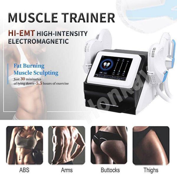 

portable electric muscle stimulator hi-emt slimming machine with muscle rehabilitation cushion multifunctional fat loss beauty equipment