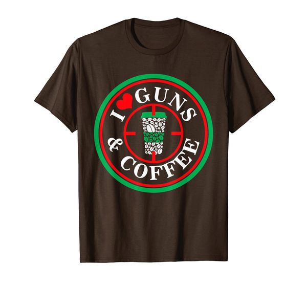 

i love guns and coffee t-shirt cross hair cup heart tee gift t-shirt, White;black