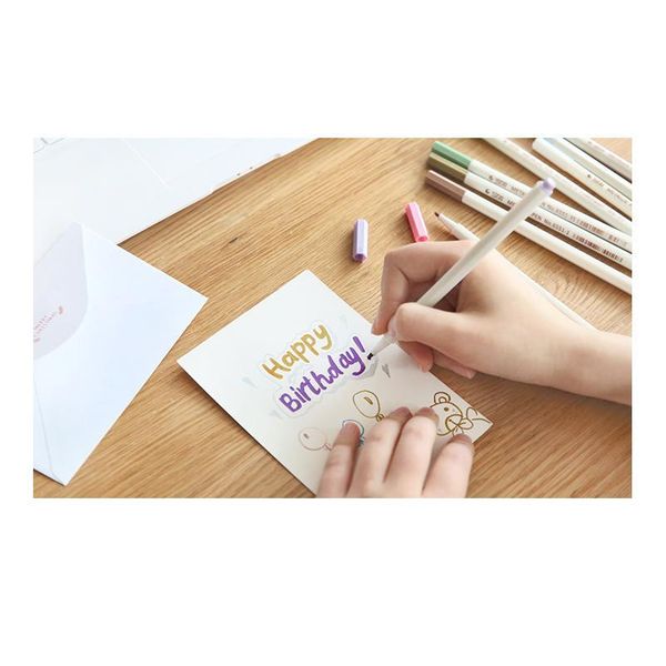 

fineliner metallic marker pen set 10 colors diy scrapbooking crafts card making brush round head pen for drawing color l jllqqd