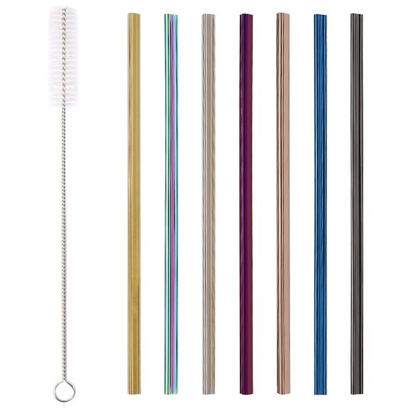 

drinking straws metal heart shaped reusable straight drinks fft