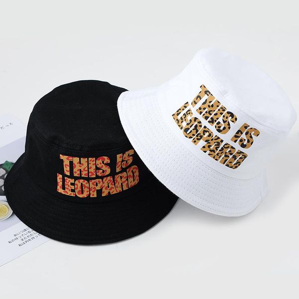 

cloches funny letters leopard women hat this is printing sunscreen bucket hats casual beach fisherman cap flat yy161