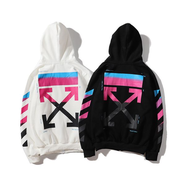 

chao brand spring and autumn color arrow hooded zipper sweater coat, Black