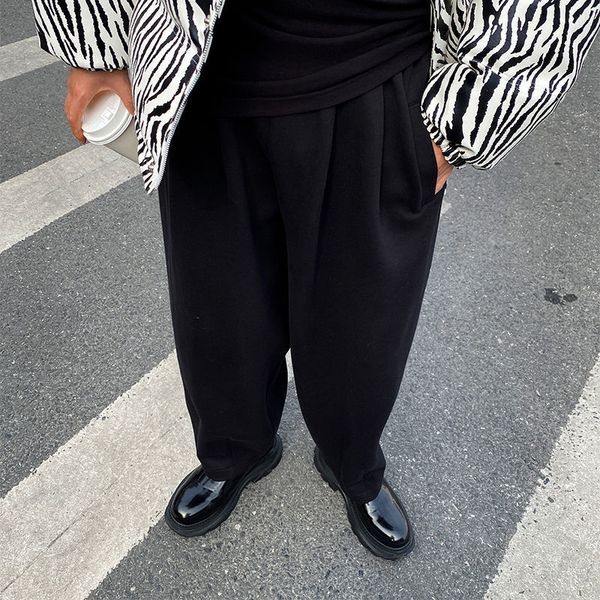 

2021 autumn winter wide-leg men's fashion casual men streetwear hip-hop straight pants mens trousers w5iu, Black