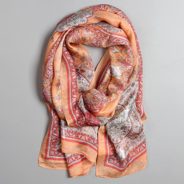 

scarves women's 100% pure silk georgette long big scarf shawl wrap neckerchief 180x50cm 70"x19"010, Blue;gray