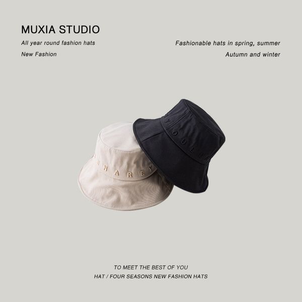 

hat female summer thin wide brim cover face fisherman versatile ins wind tide sunscreen basin hat