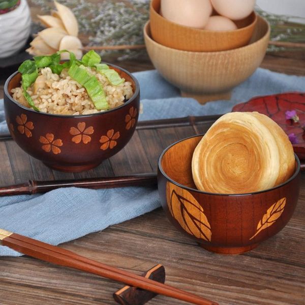 

2 pcs wooden salad bowl for salad noodle fruits and cereal wood bowl tableware