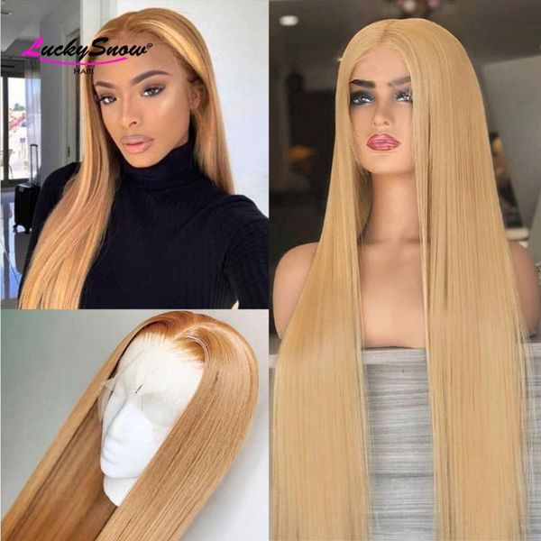 

lace wigs #27 colored human hair pre plucked brizilian remy straight front wig blonde for black women, Black;brown