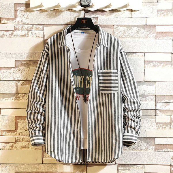 

men's polos casual brand classic striped hip hop shirts long sleeves spring autumn plus oversize m-5xl c3081 eftv, White;black
