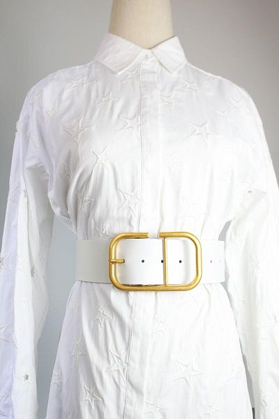 

belts chntensho simple fashion leather belt women's wide decorative coat half length dress waist cover white black, Black;brown