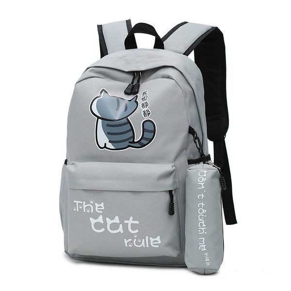 

outdoor bags cute cat backpack for girls teenage school student solid nylon lapback pack women large casual bagpack mochila 2021