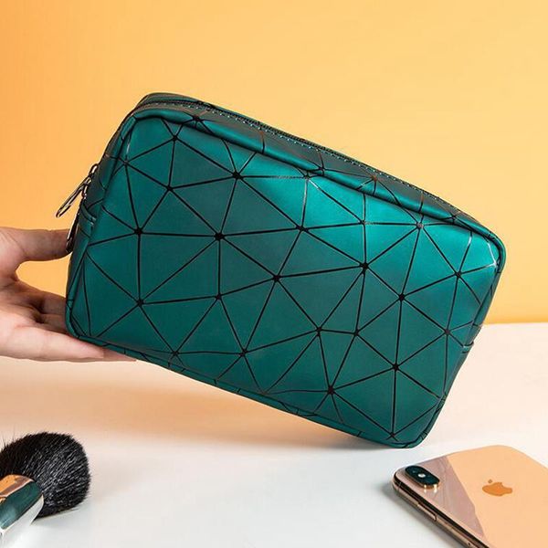 

cosmetic bags & cases portable women's bag 2021 fashion woman toiletry waterproof wash storage makeup green black blue pink neceser