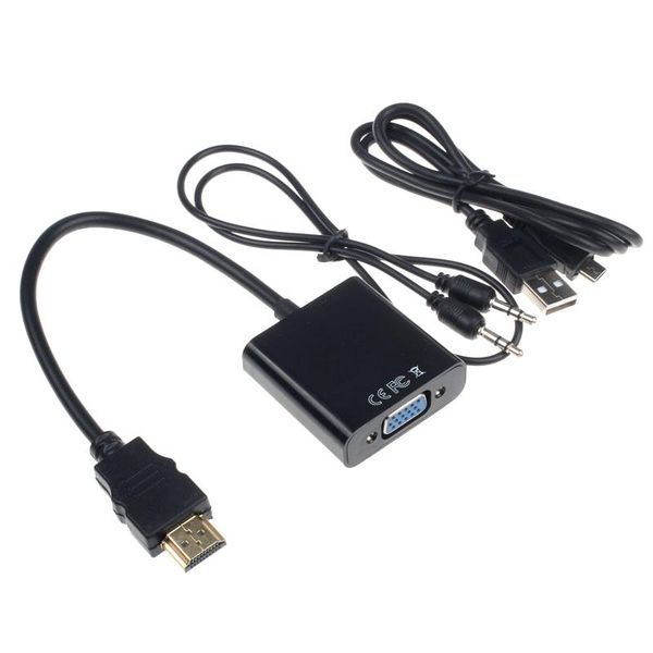 

1080p to vga with audio converter adapter usb power video cable black