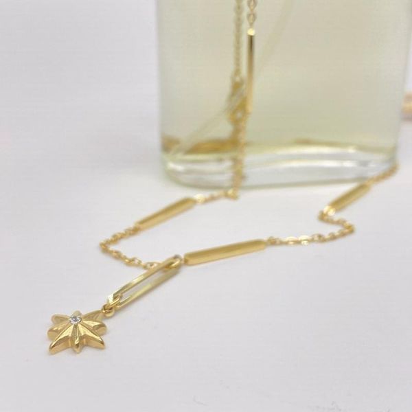 

pendant necklaces fashion ins eight pentagram niche design wind cold the girl's sweater chain tassel clavicle, Silver