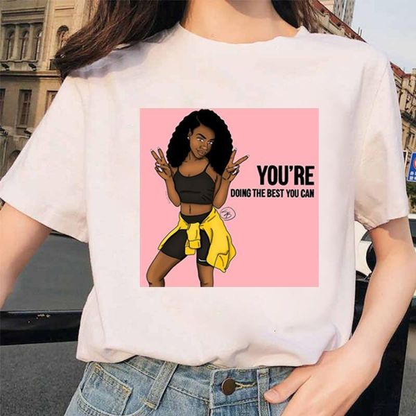 

vogue friends tshirt print graphic tees women melanin black girl summer new fashion casual femmale shirts, White