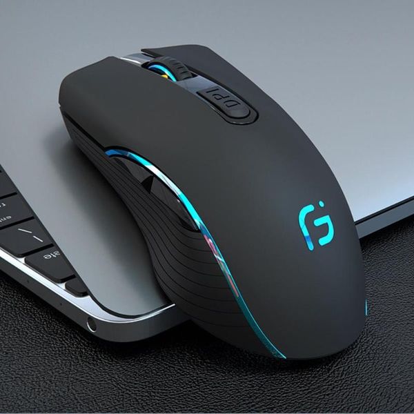 

mice rechargeable wireless silent colorful led optical home office gaming mouse