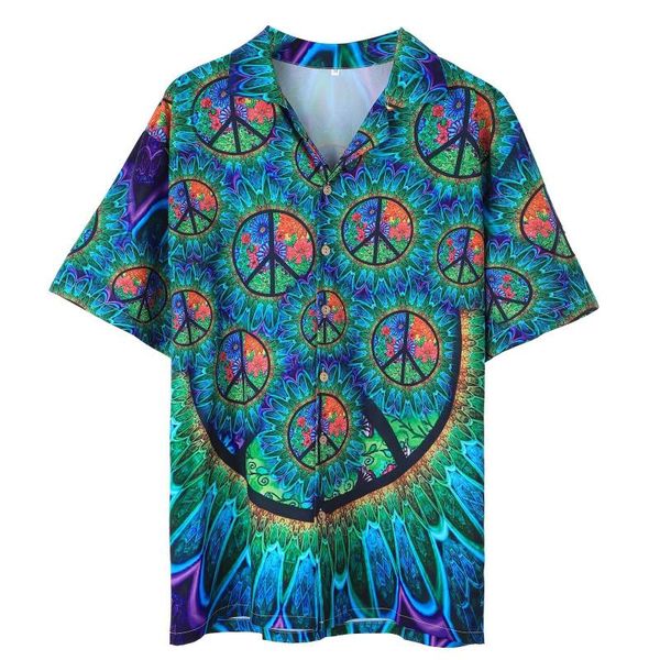 

men's casual shirts men vintage shirt summer hawaiian short sleeve mens halloween printed beach man oversized hemd #gm, White;black
