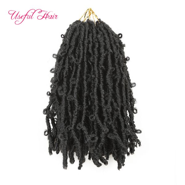 

fashin 12inch butterfly locs shaping hair low temperature flame retardant knot short curly hair dhgate 2021 new bulks extensions, Black