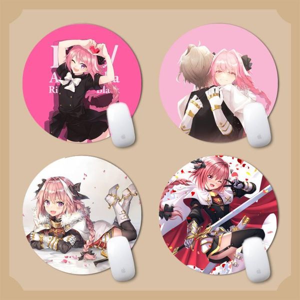 

mouse pads & wrist rests kawaii cute girl astolfo customized lapgaming pad desk protect gamer round mat xl non slip cushion