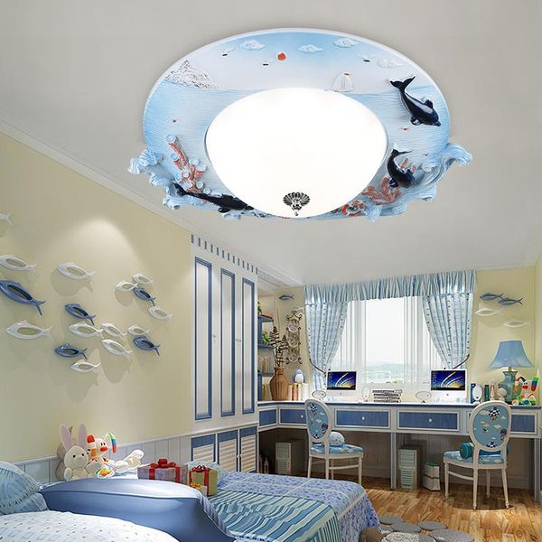

ceiling lights cartoon kindergarten boy led lamps children lamp living room girl bedroom home lighting blue pink ocean fish round za