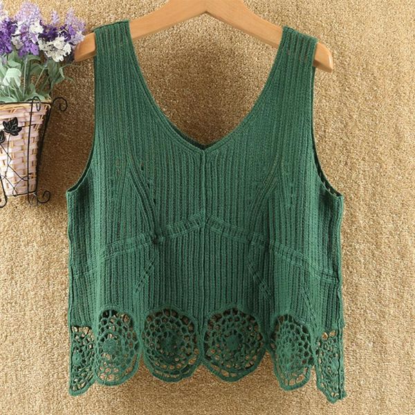 

women's tanks & camis womens blouses lady clothing loose vintage sleeveless lace flower white v neck blouse ladies crochet vest