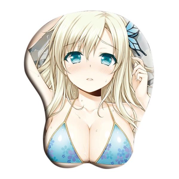 

mouse pads & wrist rests creative cartoon anime 3d chest silicone pad rest support 2021