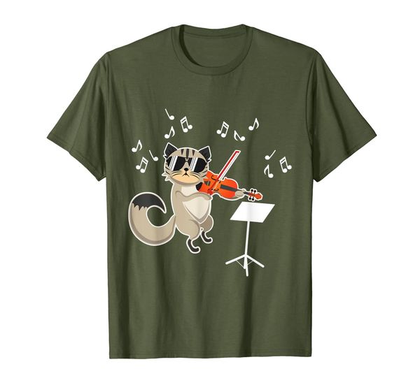 

cat playing violin tshirt - cat violin shirt, White;black