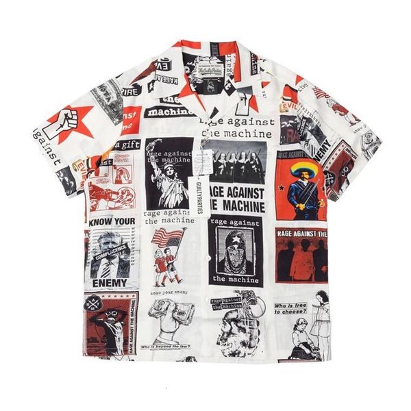 

2021 new 2021ss wacko maria rage against the machine shirt mens women tees streetwear men shirts 6ugt, White;black