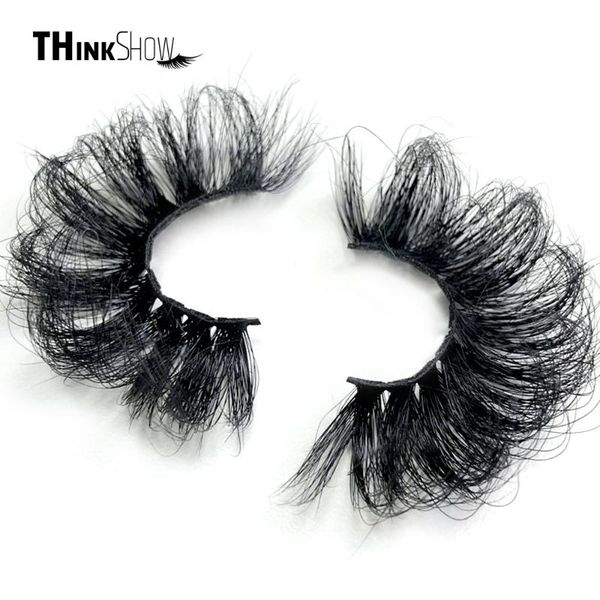 

false eyelashes thinkshow 3d mink 25mm cruelty lashes handmade reusable natural fluffy makeup