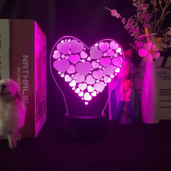 

night lights valentines day gift love 3d lamp acrylic led light wedding decoration baby shower kids birthday party bedroom decor