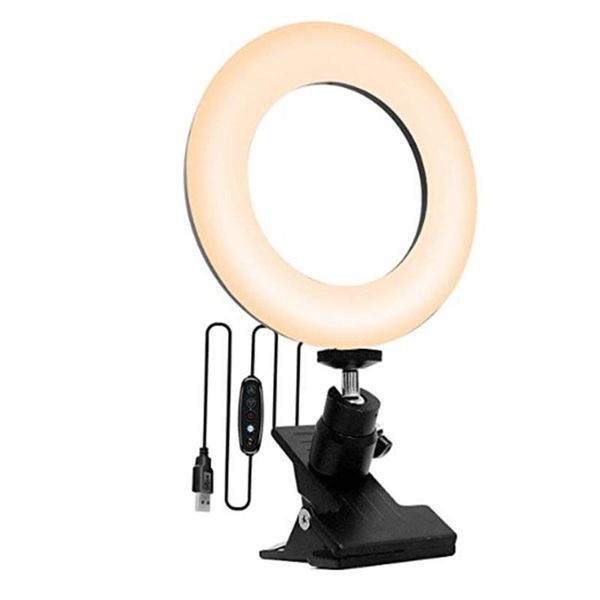 

6 inch ring light video conference lighting kit led ring lights clip on lapmonitor zoom lighting for pc computer