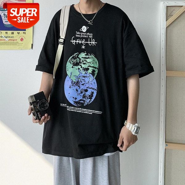 

spot short-sleeved shirt men's trend hong kong style loose all-match compassionate-- #cy5d, White;black