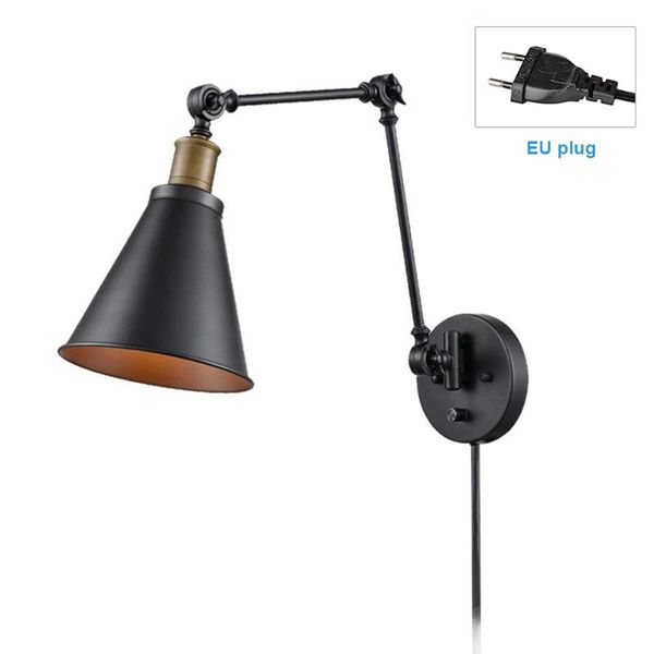 

reading light home decor bathroom plug in wall sconce bedroom dimmable switch loft industrial retro swing arm stairs bedside