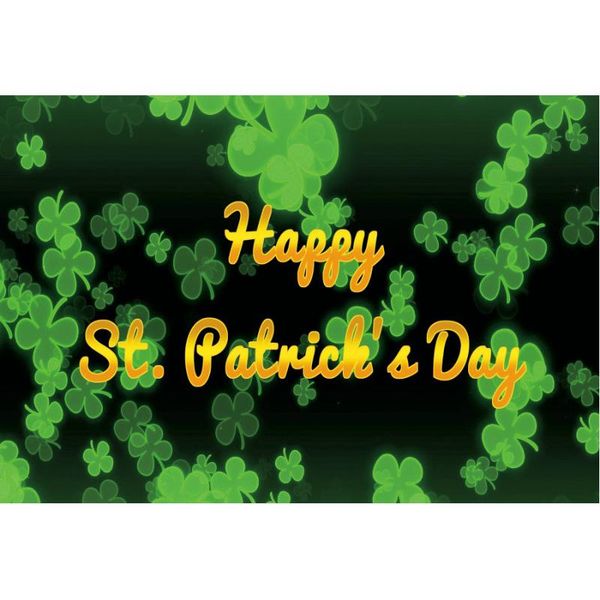 

party decoration happy st. patrick's day backdrop four leaf clover green pography background holiday celebration decor po booth prop