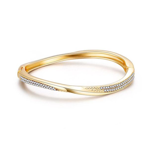 

bangle 2021 summer european and american jewelry gold-plated diamond bracelet minimalist style irregular die-casting open, Black